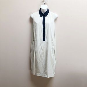 THEORY MARYON SILK COLLARED DRESS